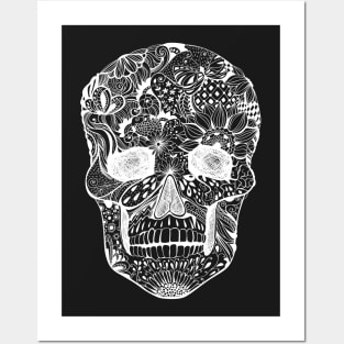 Floral skull Posters and Art